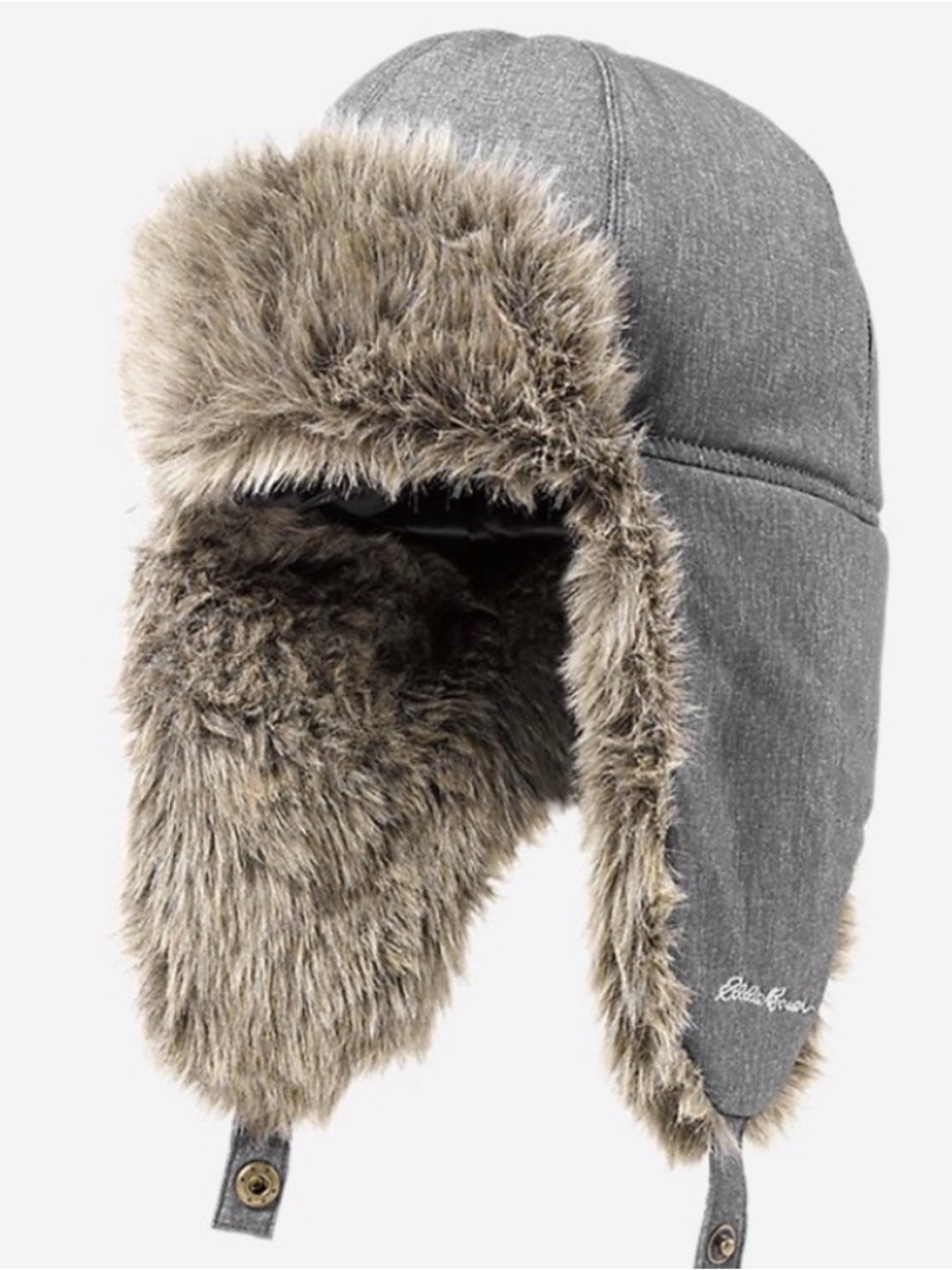 Eddie Bauer Superior Down Trapper Hat with Faux Fur Trim